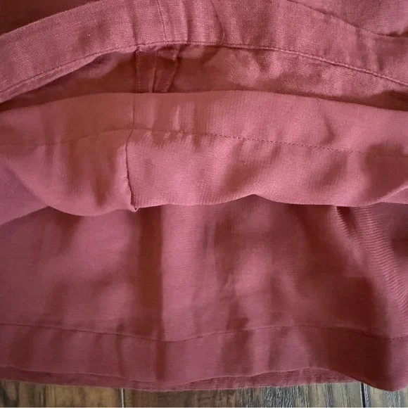 American Eagle Womens M Cotton Linen Belted Lined Mini Skirt Rust Burnt Orange - Picture 4 of 10